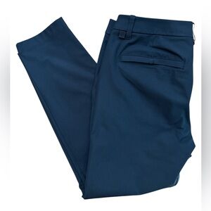 Lululemon Men’s Chino Style Navy Pants Size 32 Button Zipper Logo ABC Lululemon